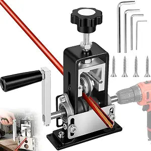 Manual Wire Stripper Machine 0.04"-1" Gauge for Copper, Hand Crank & Drill