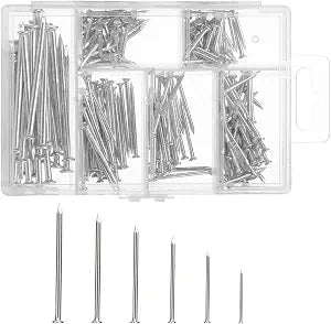 Hardware Nails Assortment Kit Wall Nails 4 Sizes Small Nails for Hanging Pictures Picture Hanging Nails Finishing Nails Wood Nails Assorted Nails Nail Assortment Kit for HOM DIY 280 Pcs