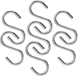 100PCS 1 Inch S Hook, Mini S Hook for Displaying Keychains on Racks, S Shaped Small Hooks for Ornaments, DIY Crafts, Hardware Wooden Signs Planters, Silver