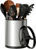 Kitchen Utensil Holder Stainless Steel Rotating Utensil Crock