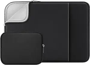 RAINYEAR 14 Inch Laptop Sleeve Case with Pocket & Accessories Pouch, Black