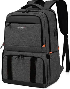 RUCYEN Lunch Backpack, Insulated Cooler Backpack Lunch Box for Men Women, 15.6 Inches RFID Blocking Laptop Backpack with USB Port Lunch Bag for Work Travel Black
