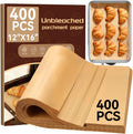 YUANYE 400PCS Parchment Paper Baking Sheets, 12"x16" Unbleached Precut Half Parchment Paper for Baking, Non-Stick Baking Paper for Baking, Grillin, Steaming Bread Cookies, Oven, Air Fryer, Microwave