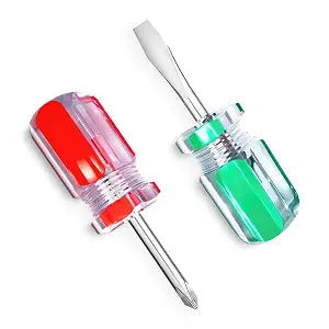 2 Pcs Mini Screwdriver Set, Flat and Phillips Head with Magnetic Tip