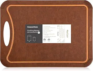 Cutting Board with Non-Slip Feet and Juice Groove, Wood Fiber Composite