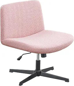 LATTVTT Waterproof Criss Cross Chair CoverElastic Jacquard Fabric Vanity Chair Cover High-Stretch Armless Wide Seat Accent Chair Covers Washable Slipcover Office Chair Covers(T-Pink,No Chair Inside)