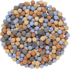 uxcell 7 Packs Replacement Shower Head Bead 5-6mm Shower Filter Beads Replacement Mineral Stone Bead for Water Softener Filtration Shower Head, Red, Yellow, Grey, Blue