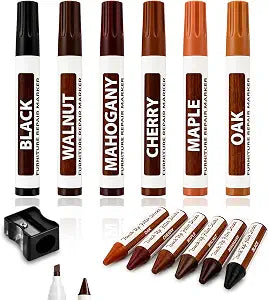 13 Pcs Furniture Touch-Up Markers Set, Wood Repair Kit, 6 Colors