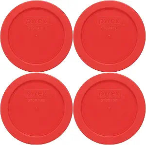 Pyrex 7201-PC (4-Cup) Red Food Storage Lids (4-Pack) - Made in USA