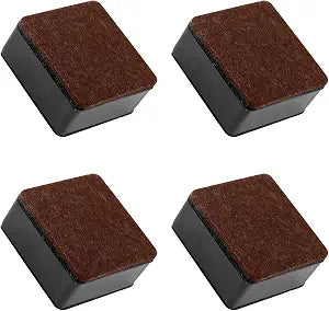 1.2 Inch Height 4Pack Black Self-Adhesive Square Bed Risers