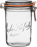 Le Parfait Super Terrine 1L (32oz) Glass Canning Jar, Wire Bail Lid, 1 Pk