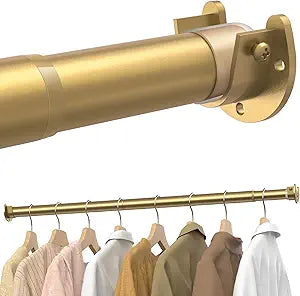 Supforce Closet Rod, Closet Rods for Hanging Clothes, 17-39in, Golden