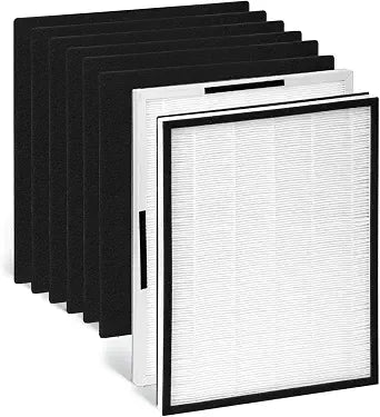 83190 Replacement Filter Compatible with Sears/Kenmore Air Purifier Models: 83190 83250 85250 Air Purifier Filter, 2 HEPA Filter + 6 Activated Carbon Pre-Filters Upgrade Version