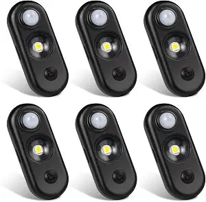 LED Motion Sensor Light Indoor, Magnetic Under Cabinet Lighting Warm White, Black Dimmable Rechargeable Puck Lights for Closet, Kitchen, Stairs(6 Pack)