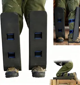 Toe Knee Crawler Knee Pads for Attic  High-Density 60 Foam Knee Shin Protection, Non-Slip Wide Straps, Lightweight Crawling Knee Pads for Construction & Insulation