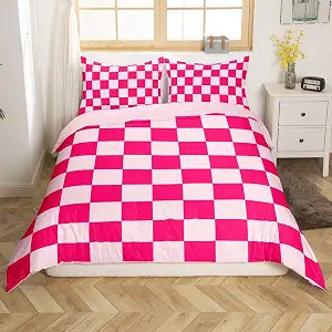 Feelyou Checkered Teen Boho Bedding Set Girls Women Kids Boys Twin Cute