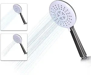 Handheld Shower Head with Switch, Water Saving Hand Sprayer with 3 Settings, Bathroom High Pressure Shower Head with Hand Held, Detachable Hand Shower Replacement, Gunmetal Grey - Huifeidezhu