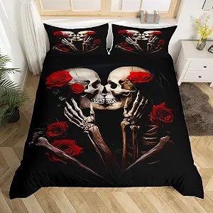 jejeloiu Sugar Skull Duvet Cover Twin Size