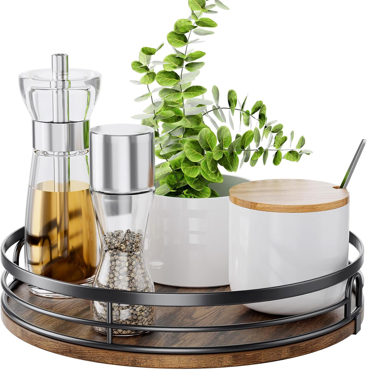 LAMU 9" Lazy Susan Organizer for Table Top Cabinet Kitchen Countertop