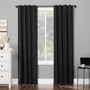 Sun Zero Cyrus 2-Pack Thermal Total Blackout Back Tab Curtain Panel Pair