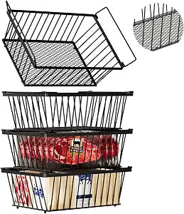 Enhanced Leak-Proof Bottom, Freezer Organizer Bins for 5 Cu.Ft,4 Pack