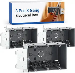 Copkim 3 Pcs 3 Gang Electrical Box Adjustable Old Work Outlet Box