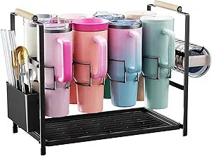 Housolution Water Bottle Tumbler Storage Organizer Drying Rack for Stanley