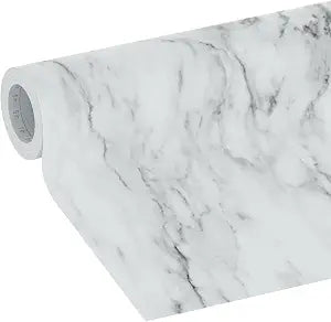 EasyLiner Peel & Stick Decor Removable Peel and Stick Wallpaper, Decorative Self Adhesive Shelf Liners for Cabinets, Walls, Resurfacing Projects 20 in x 18 ft, Gray Marble