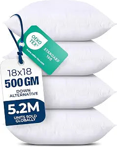 Utopia Bedding Throw Pillows, Decorative 18x18 Pillow Inserts, Set of 4