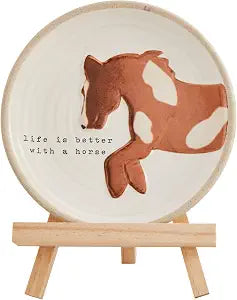 Mud Pie Farm Horse Plate Stand; assembled 5" x 7"