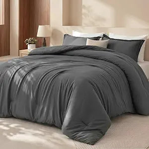 Utopia Bedding 3 Pc Queen Comforter Set, All Season Bedding, Grey