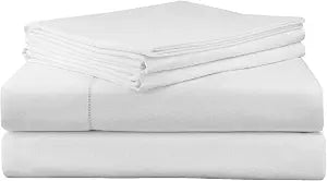 Pointehaven 200 GSM 100% Cotton Flannel Sheet Set, Twin, White - Warm & Cozy - Pre-Shrunk -Deep Pockets - Elastic All Around-Comfy Double Brushed