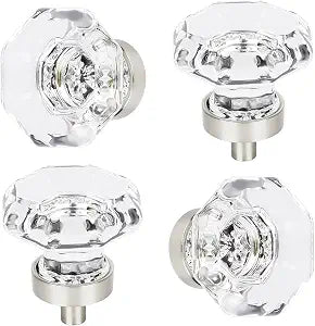 Crystal Glass Cabinets Drawer Pulls Knobs Brushed Nickel
