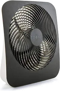 Treva 10 in Portable Fan Battery or AC Powered 2-Speed Desk Fan Black