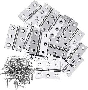 20Pcs 2 Inch Stainless Steel Folding Hings for Wooden Box Small Crafts or Lightweight Projects assigned 120 Screws Furniture Hardware