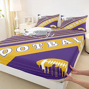 Erosebridal Football Fans Fitted Sheet Full Size, 3 Piece