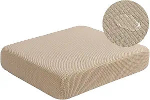 Water Repellent Couch Cushion Covers, Stretch Sofa Seat Slipcover Sets for Camper, Furniture Protector for Pets (Chair Cushion, Sand)