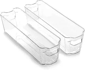 BINO | Stackable Storage Bins, Small - 2 Pack | THE STACKER COLLECTION | Clear Plastic | Built-In Handles | BPA-Free | Containers for Organizing Kitchen Pantry | Multi-Use Organizer