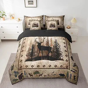 Feelyou Deer Hunting Wild Bed in a Bag Full Size Kids Boys Bedding