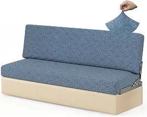 RV Couch Covers for Sofa Bed - 2-Piece Stretchable Jackknife Sleeper Sofa Cover, RV Furniture Slipcover,Blue