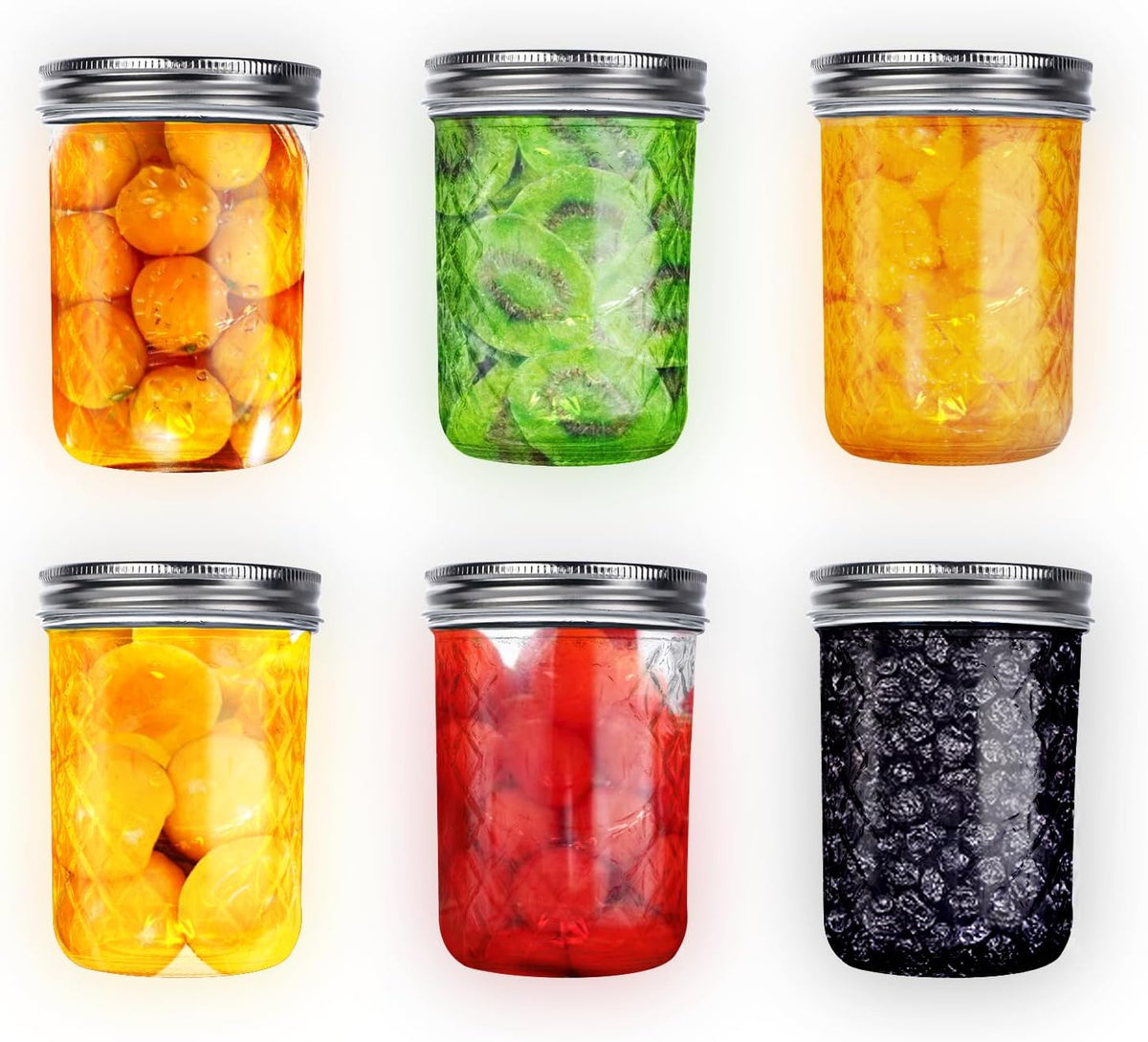 8 oz Mason Jars,6 Pack Regular Mouth Glass Jars With Lid Salad Jars 8 oz Canning Jars for Pickling Canning Home Decor Overnight Oats Fruit Preserves Jam Jelly Food Storage DIY Projects