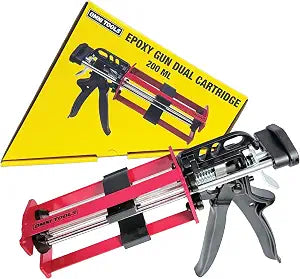 LAUCO Dual Cartridge Epoxy Gun 200 ml  Manual 1:1 and 2:1 Adhesive Applicator for Panel Bonding, Structural Epoxy, Fillers, and Plastic Repair (33093)