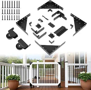 Sliding Gate Hardware Kit, Designed for 1" to 2" Thick Wood Fence Gates