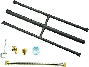 Rectangular Gas Fire Pit and Gas Fireplace H-Burner H Burner with 3 Pipes (18 Inch) Patent Applied