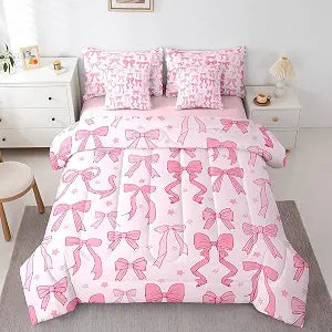 Feelyou Bow Star Bed in a Bag Twin Size Bedding