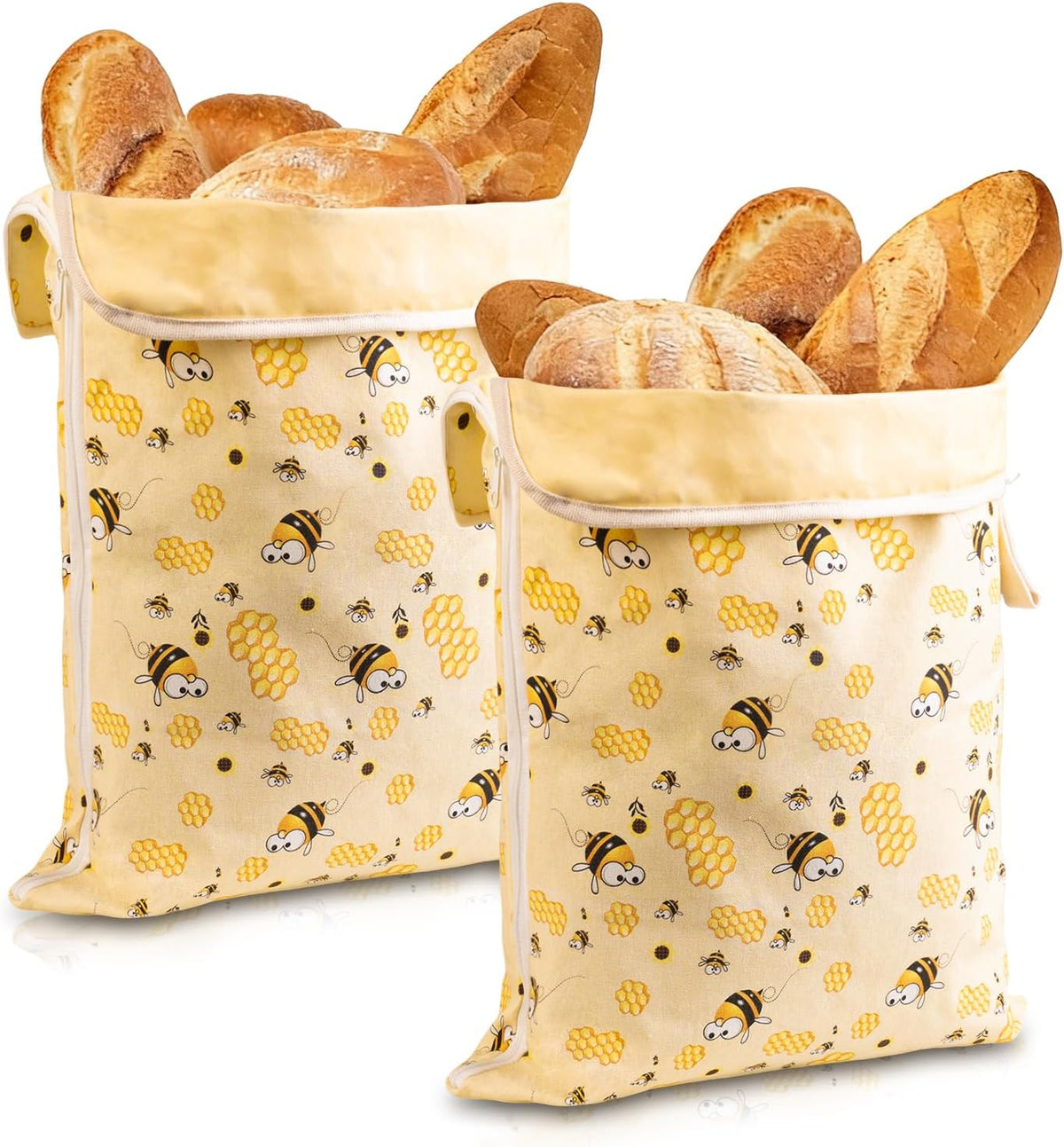 Beeswax Bread Bag for Homemade Bread and Sourdough, Reusable Linen