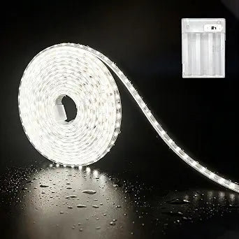 ZSLAIFU LED Strip Lights Battery Powered, 3.3FT Battery Powered 120 LEDs Strip Lights, Waterproof Battery LED Strip Lights, Battery Operated LED Lights for Under Cabinet, Closet, Shelf, DIY Lighting