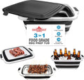 XL Collapsible BBQ Prep Tub with Lid, Portable Meat Marinating Container