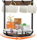 Large Corner Coffee Mug Holder with 13" Rotating Lazy Susan, Mug Organizer