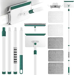 Baseboard Cleaner Tool with 60" Extendable Handle, 5 Reusable Pads